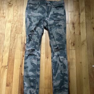 Soho  NYC Camouflage Ripped Skinny Jeans